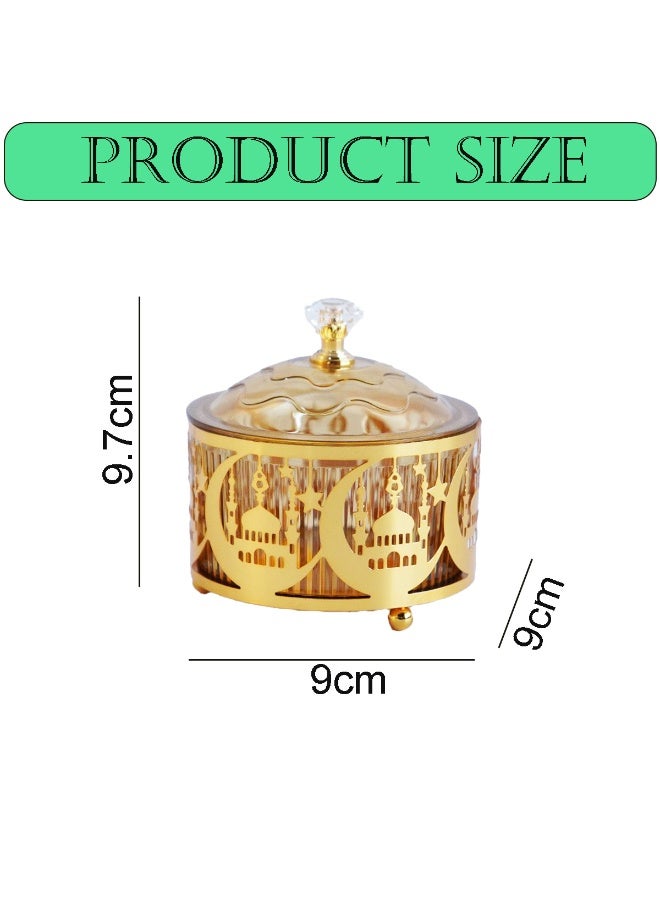 Home Smart Ramadan Metal Snack Box with Lid | Desert serving platter with transparent lid, inspired by mosque adding an elegant touch to your Ramadan decorations in your office or home. Perfect for celebrating Eid al-Fitr, Ramadan, or weddings. - Image 2